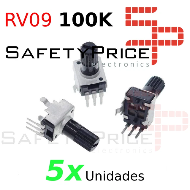 Potenziometro Verticale RV09 12.5mm 100K Ohm | Per Audio E Regolazione Volume | 3 Pin