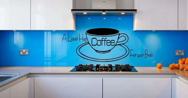 Coffee A liquid Hug for your Brain Funny kitchen Vinyl wall art Decal Sticker