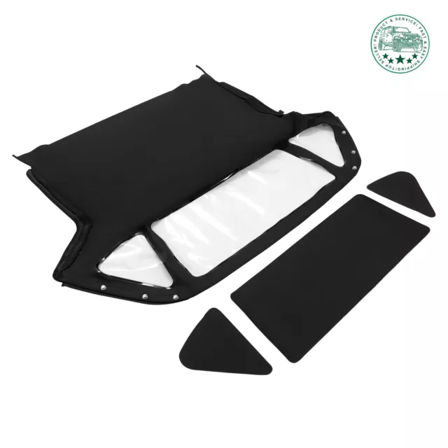 Convertible Soft Top w/ Clear Window Black Sailcloth Vinyl For MG Midget 1970-80