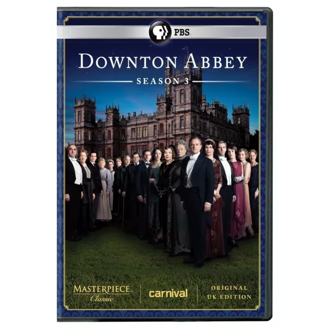 Masterpiece Classic: Downton Abbey Season 3 (DVD, 2013, 3 Disc Set) NEW SEALED