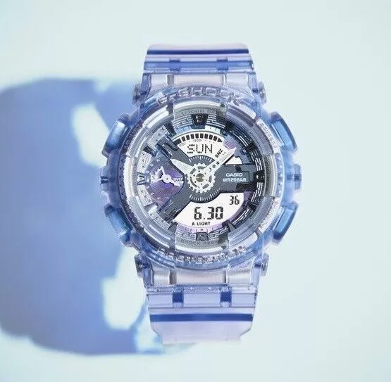 Casio G-Shock GMA-S110VW-6A durchscheinende lila analoge digitale Damenmodeuhr