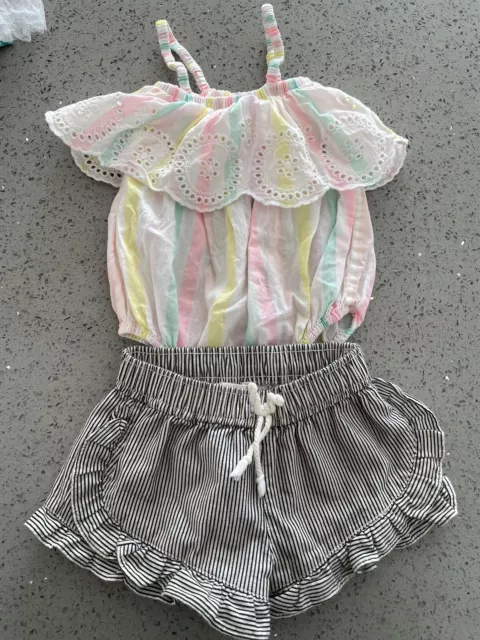 Country Road baby girls summer outfit set size 00 as new. Pet smoke free home.