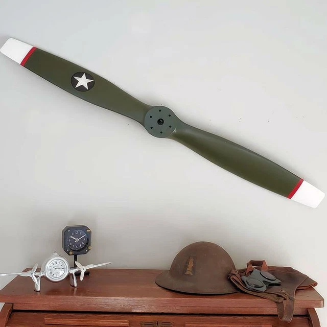 Replica WWI US Army Green Wood Wooden Airplane Aircraft Propeller 47" White Tips Replica WWI US Army Green Wood Wooden Airplane Aircraft Propeller 47" White Tips