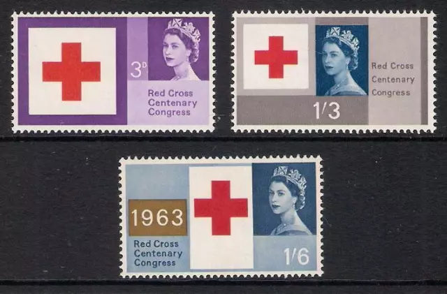 GB 1963 sg642p-44p Red Cross Centenary Congress Phosphor set MNH