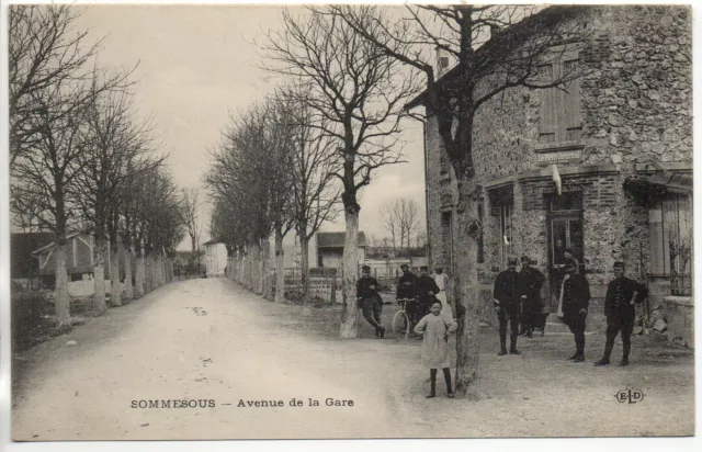 SOMMESOUS - Marne - CPA 51 -  Avenue de la gare - bureau de Tabac