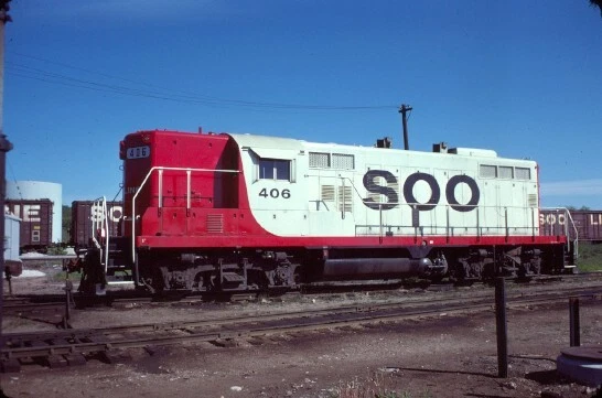 Soo 406 Gp-9 Gladstone Mi (Soo Line) Original Slide 07-07-78 T11-7