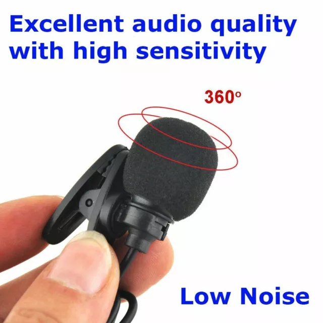 Lavalier Microphone 3.5mm Lapel Clip-on Mic for iPhone Android Smartphones PC 3