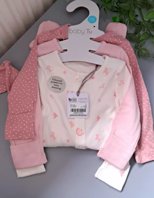 Baby Girl 0-3 Months BNWT TU Supersoft Sleepsuit Set
