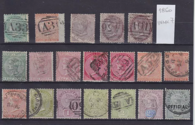 Jamaica 1860-1891, Qv, 19 Stamps Starting #3