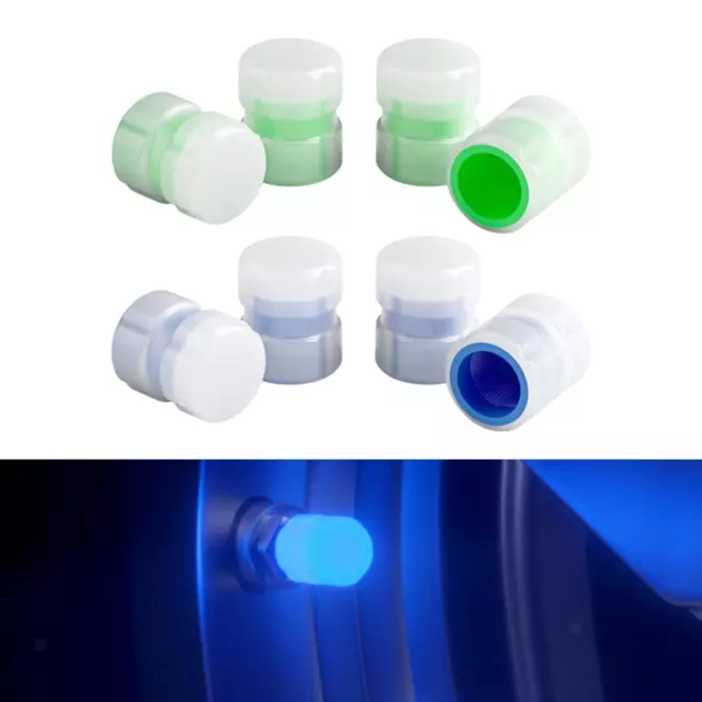 4 Pieces Auto Tire Valve Stem Caps Bike Tire Caps Noctilucous for Cars