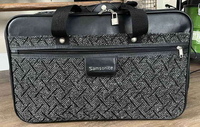 Vtg 1991 Samsonite Beacon Hill II Tweed Luggage Bag Carry On.
