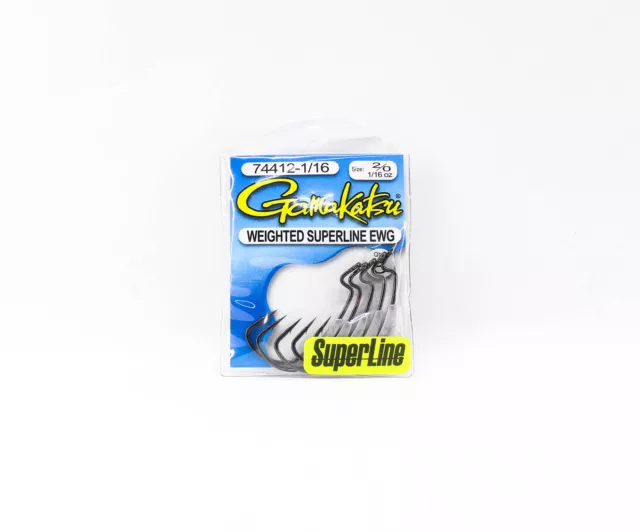 Gamakatsu 74412 Weighted Worm Offset Superline EWG 1/6 oz Size 2/0 (5070)