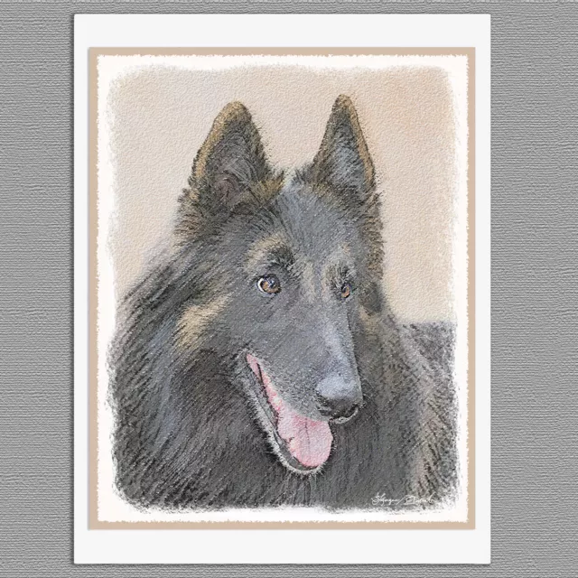 6 Belgian Tervuren Dog Blank Art Note Greeting Cards