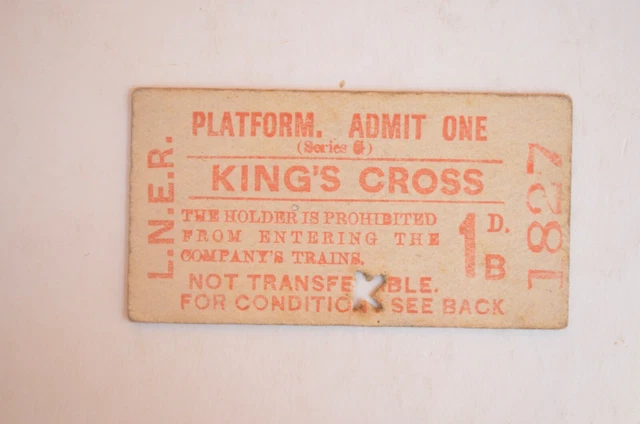 Lner Tickets RAILWAY PLATFORM TICKET LNER King's Cross 1d £3.00 - PicClick UK