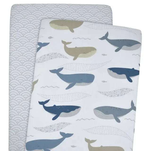 Living Textiles | 2pk Bedside Bassinet Fitted Sheet - Oceania