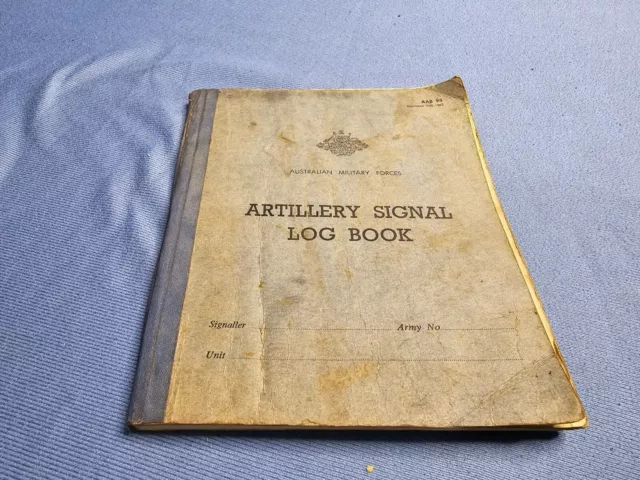 Vintage Australian Army Military Forces Artillery Signal Log Book  Notes 1966