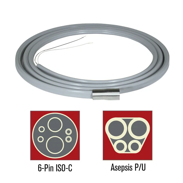 HANDPIECE LIGHT Source Tubing, 6Pin IsoC, Asepsis