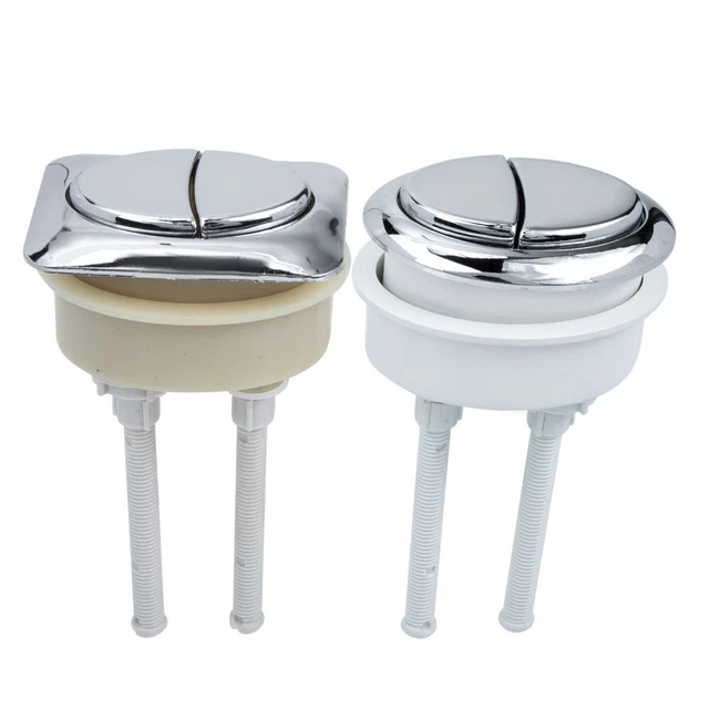 2 piezas botón de lavado de inodoro modelo accesorios enjuague de inodoro Silver