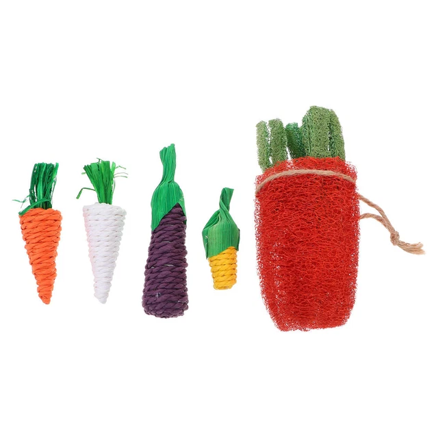 5Pcs Pet Plüsch Kauen Spielzeug Katze Biss Spielzeug Pet Bälle Karotte Spielzeug