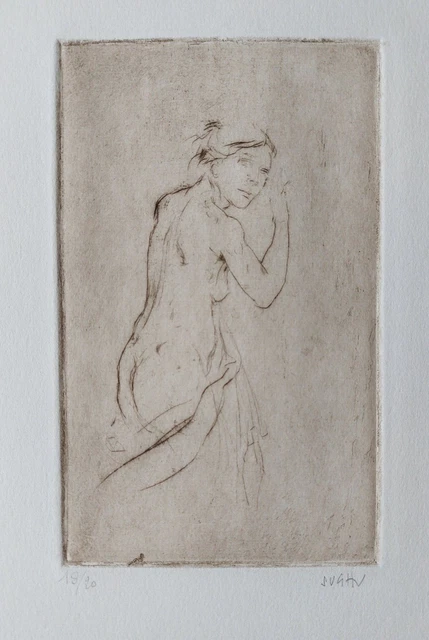 ALBERTO SUGHI-"NUDINO CON PANNEGGIO"-PUNTASECCA 35x49,5 PUBBL. CATALOGO GARANZ.