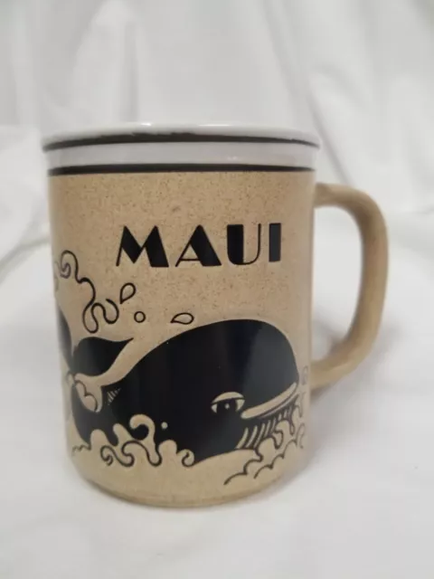 Maui Hawaii Stoneware Mug Whale Graphic 8ozs Coffee Tea