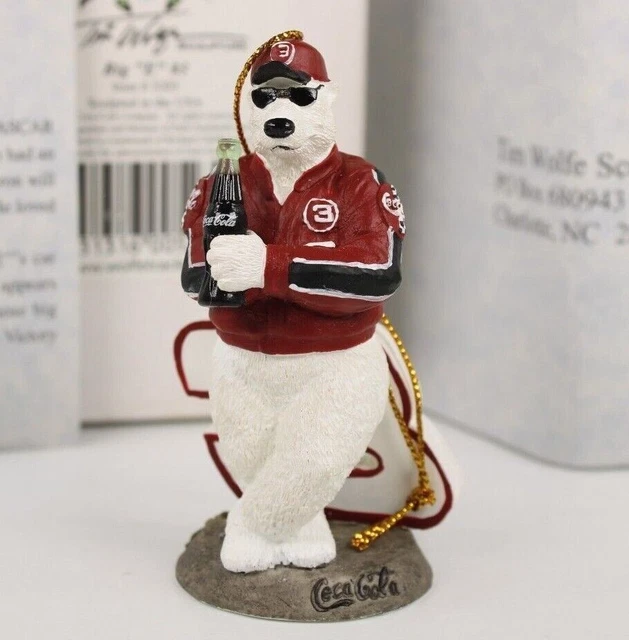 Tim Wolfe Coca Cola Big E #3 Dale Earnhardt Christmas Ornament 3" Artist Signed