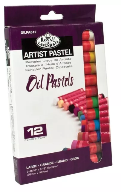 12 Tamaño Grande Pastel Al Óleo Color Pigmento Artista Dibujo Y Set de OILPA612
