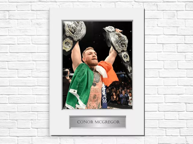 Conor McGregor MMA Printed Signed Autograph Photo Display Mount Gift Poster A4