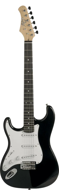 Guitare Electrique Type Strat Noire Gaucher Eko S300Blk-Lh