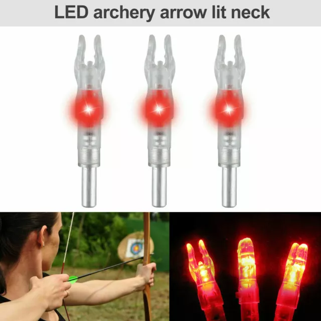 6/12Pc Automatic LED Shooting Archery Arrows Lighted Nocks 6.2mm Arrow Nock Tail 4
