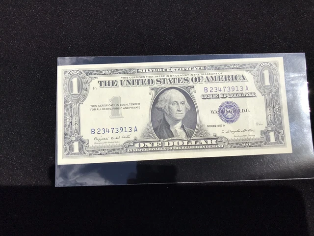 1957 Silver Certificate Rare Dollar Bill Blue Seal Old US Bill $1 Money Series