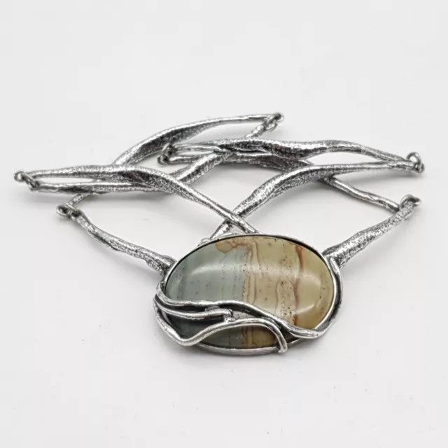 Modernist 925 Silber Collier - Designer - Kette - (219)