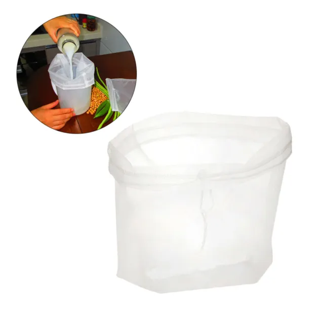 Bolsa de filtro de colador de alimentos de malla fina de nailon reutilizable para leche doméstica cerveza fría