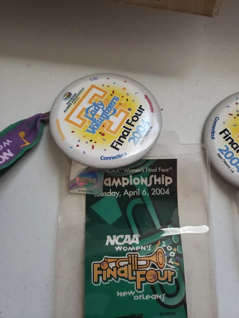 2 2004 NCAA WOMEN's FINAL FOUR CHAMPIONSHIP TICKETs lanyard button Tennesse Vols 5