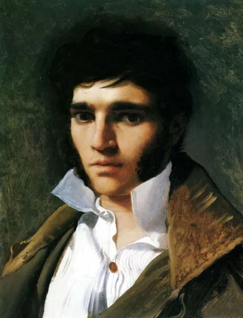Art Oil painting Ingres - male portrait Paul Lemoyne canvas 20×24"