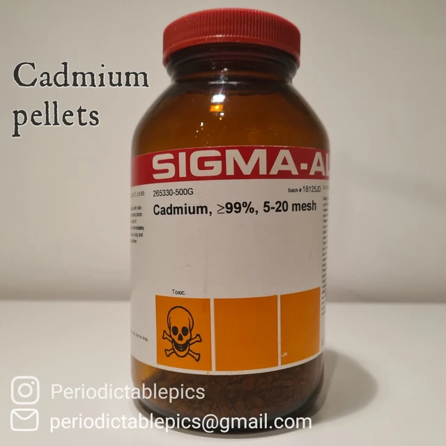 25g Cadmium Metal Shots Element Collection 99% Reagent Pellets