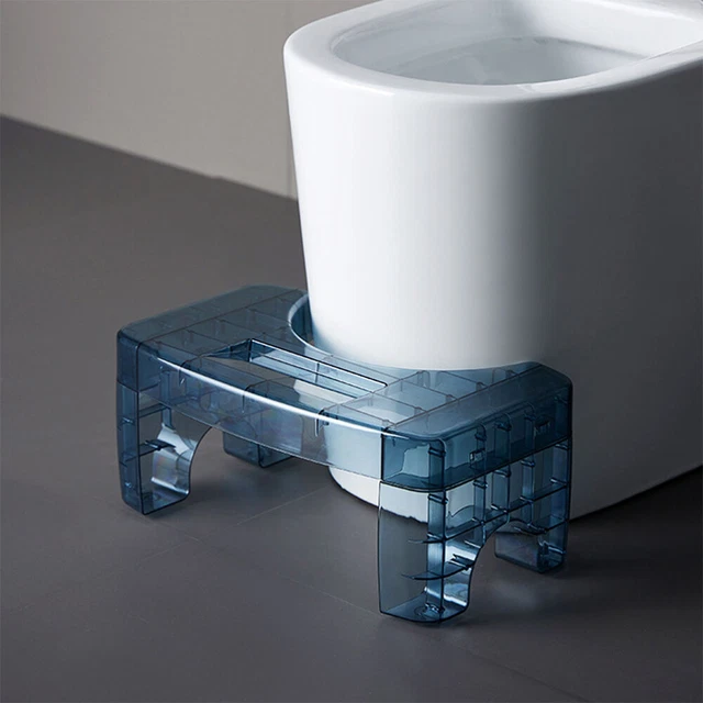 Taburete de inodoro mascota de alta transparencia taburete para baño azul