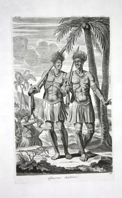 1730 Timor island Indonesia soldiers Kupferstich engraving Churchill