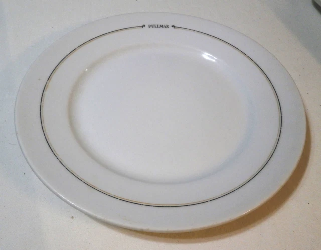 PULLMAN RR, 9 1/2," dinner plate, "Calumet" pattern, dated 1911, used on train.