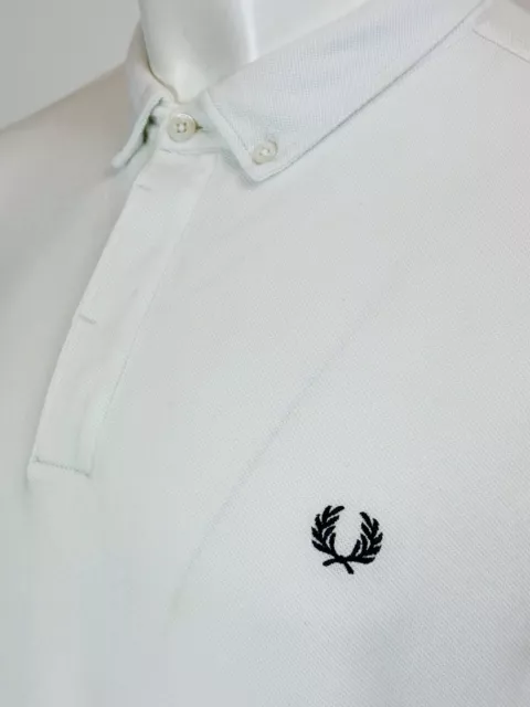 Fred Perry | Tipped Placket Polo Shirt XXL (White) Mod Skins 60s Causals Ska