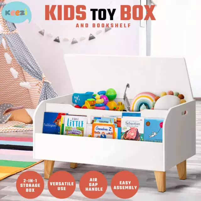 Keezi Kids Toy Box Chest Bookshelf Storage Children Bookcase Organiser Display