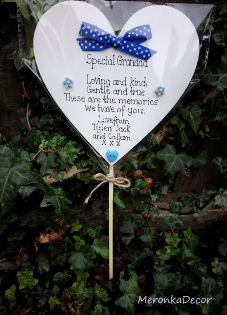 Fathers Day Memorial heart-Special Dad/ Special Mum Grave Ornament- 15cm