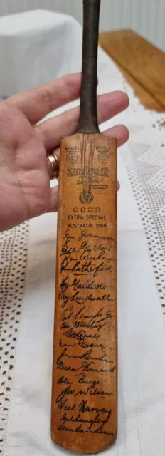 Miniature Cricket Bat Extra Special Australia 1956 Facsimile Signatures