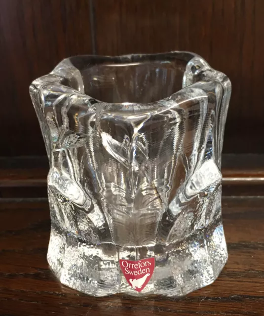 Orrefors  Stylish Swedish Crystal Glass Votive Tealight / Candle Holder