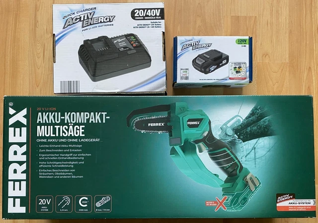 FERREX 20V LI-ION Akku Kompakt-Multisäge mit 20V Akku und 20/40V ...