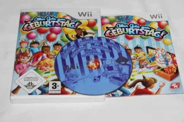 Gioco Nintendo Wii ""Tutto Buono Compleanno"" Imballo Originale + Istruzioni