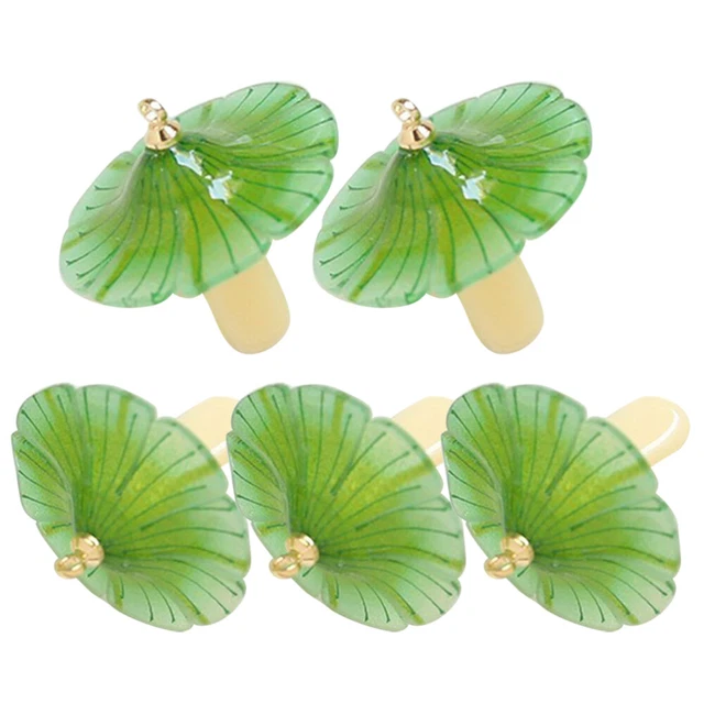 5 Stück einzigartige Harz-Pilz-Charms, DIY-Zubehör, zarte Schlüsselanhänger,