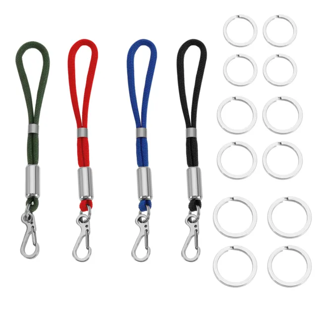 4 x Multifunctional Anti-Lost Lanyard Stainless with Mini Hook and Keyring