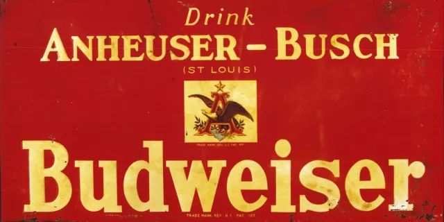 Vintage Budweiser Beer Ad Reproduction Metal Sign FREE SHIPPING Bar Decor