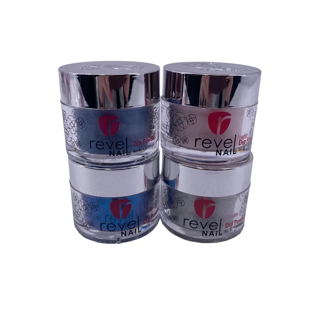 Revel Nail Dip Polvo 1 oz lote de 4 D31 - D71 Ingrid Isadora Sabrina Escarlata